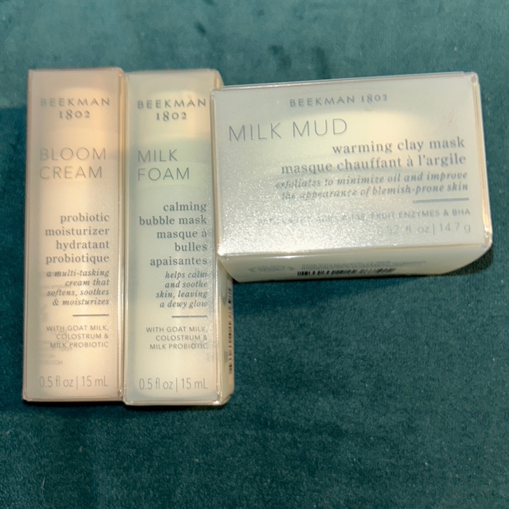 Beekman 1802 skincare products Bloom Cream Milk Foam Milk Mud New